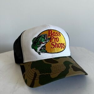 Bass Pro Shops White and Camouflage Hat
